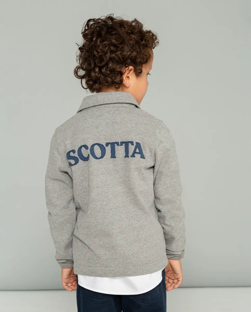 Polo de niño manga larga gris