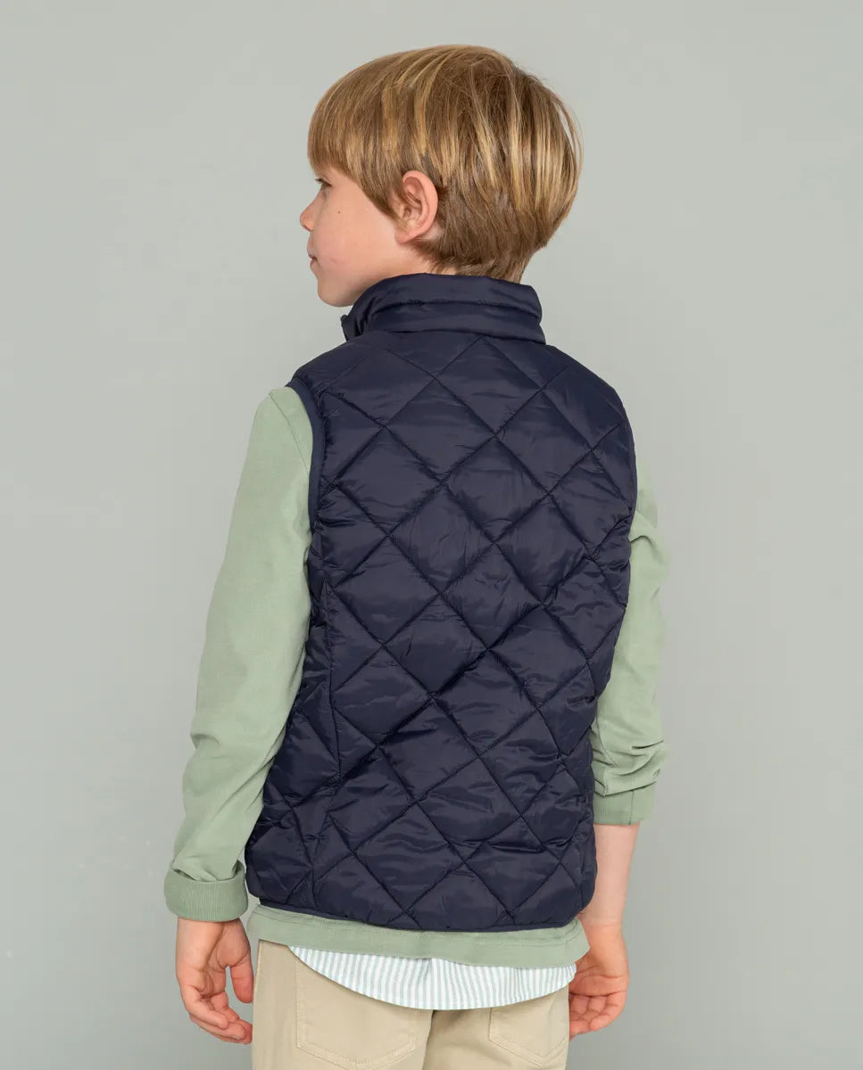 Chaleco de niño azul marino acolchado