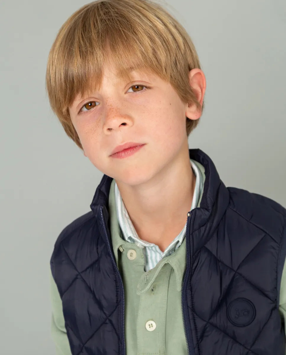 Chaleco de niño azul marino acolchado