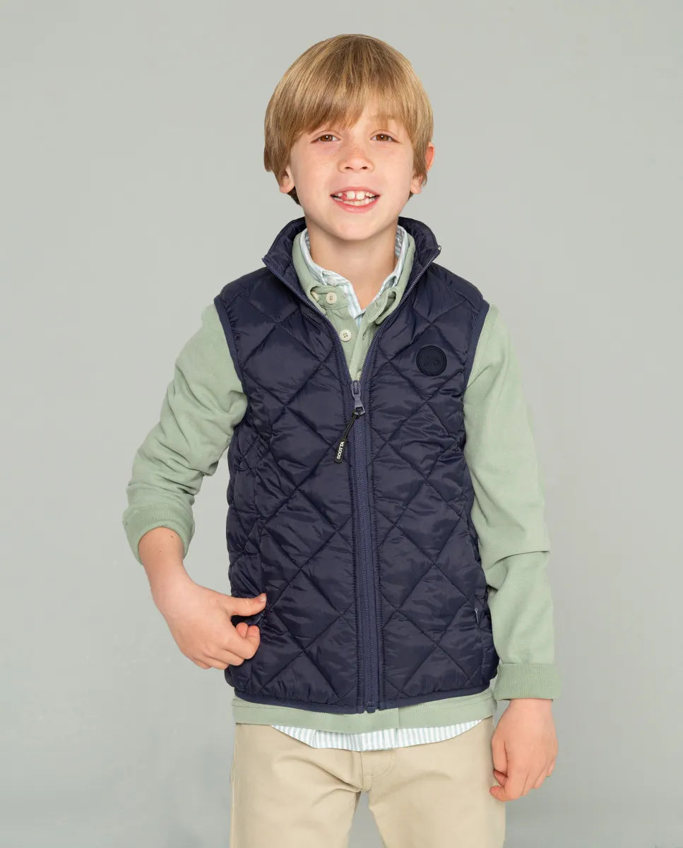 Chaleco de niño azul marino acolchado