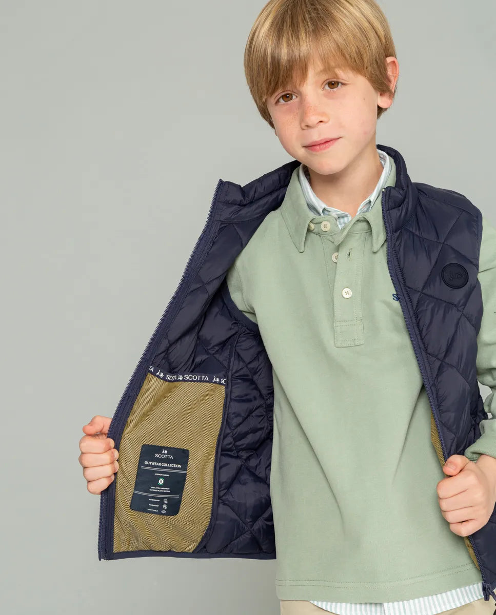 Chaleco de niño azul marino acolchado