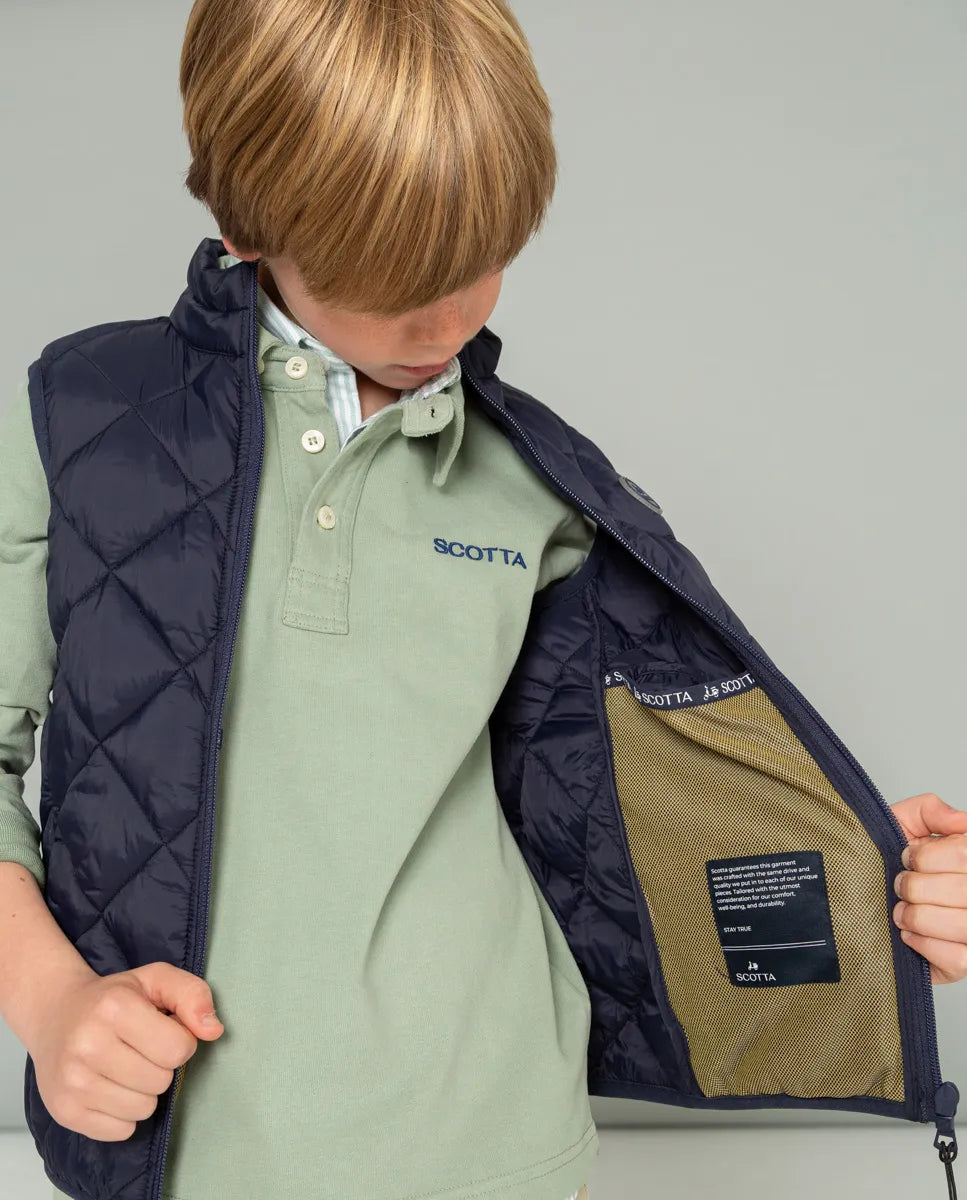 Chaleco de niño azul marino acolchado