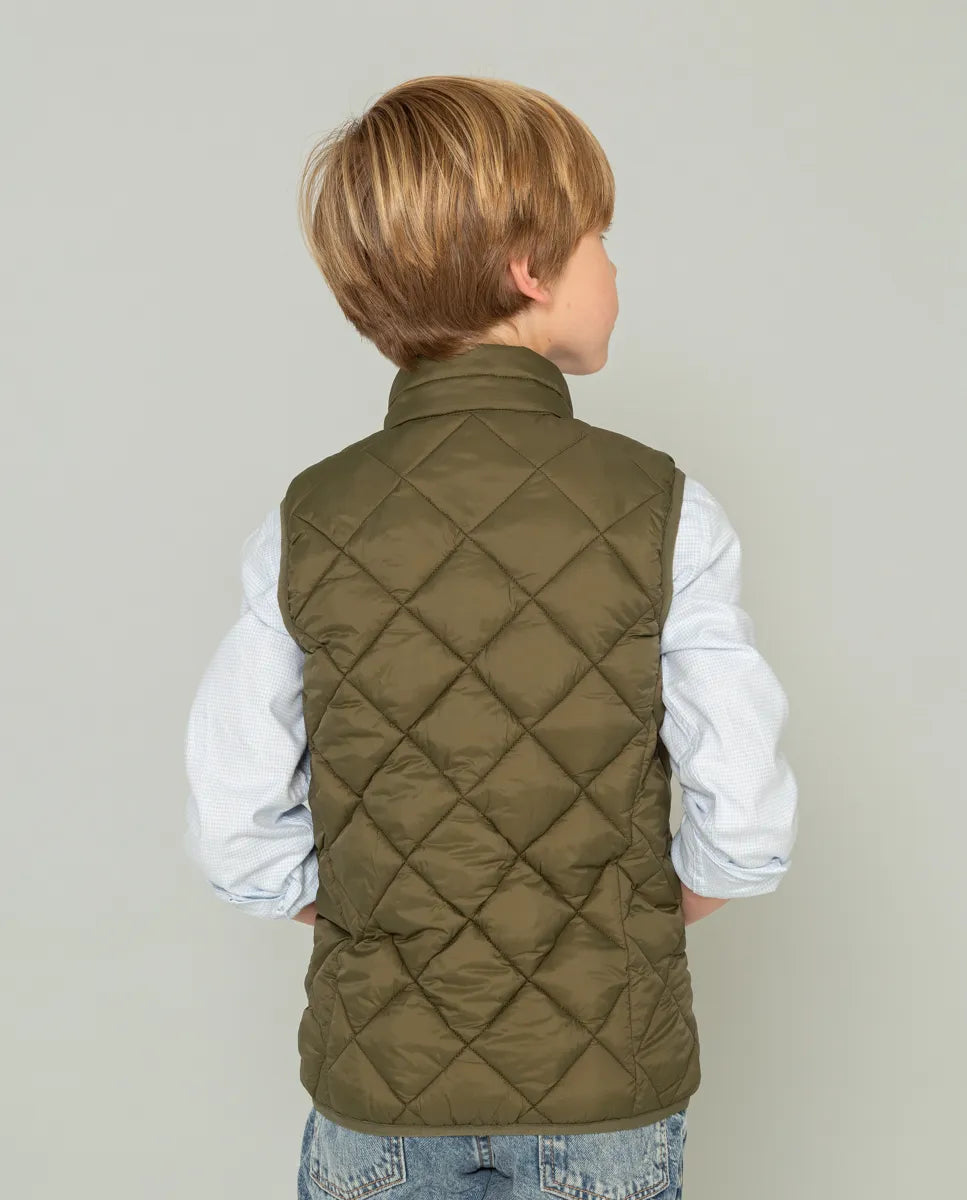 Chaleco de niño verde acolchado
