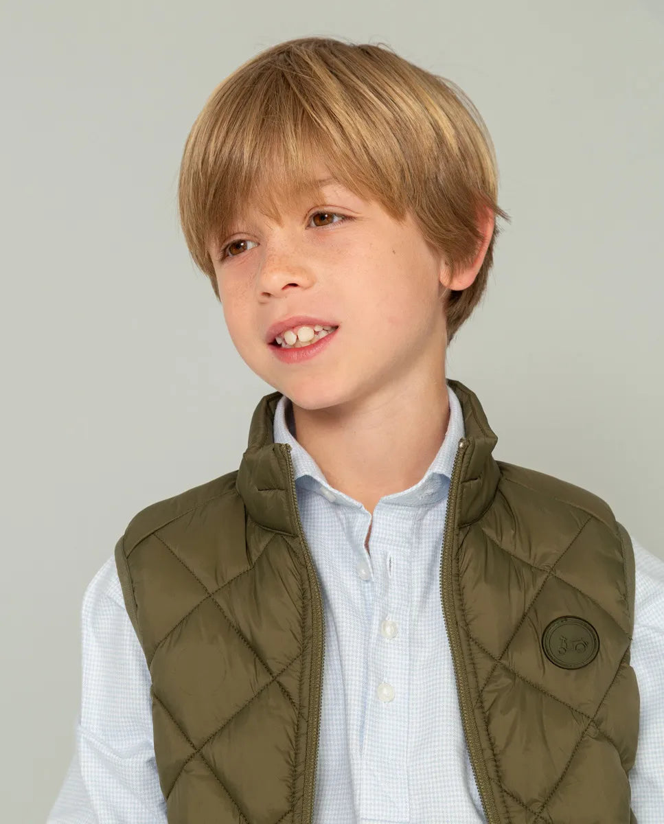 Chaleco de niño verde acolchado