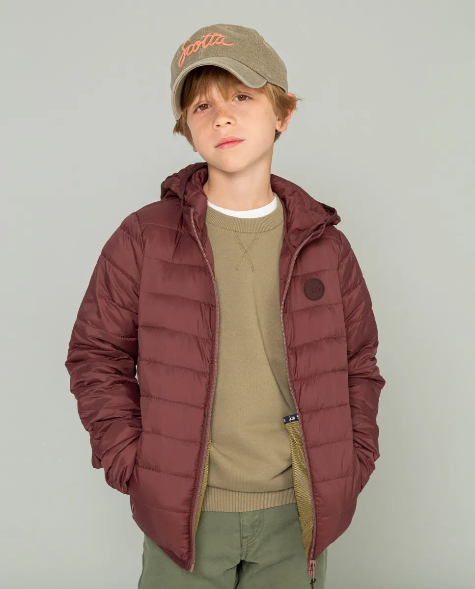 Chaqueta acolchada niño burdeos