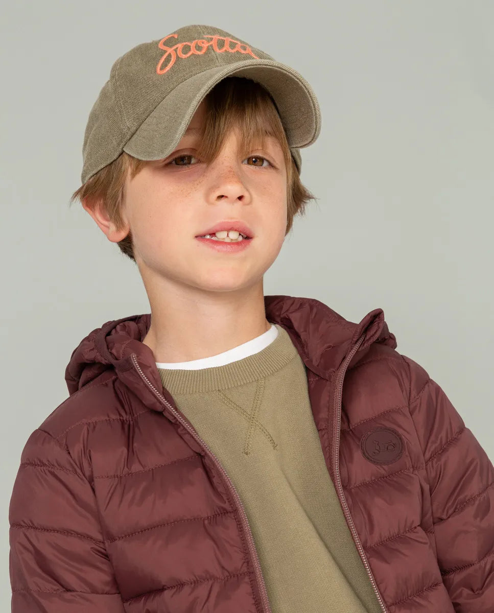 Chaqueta acolchada niño burdeos