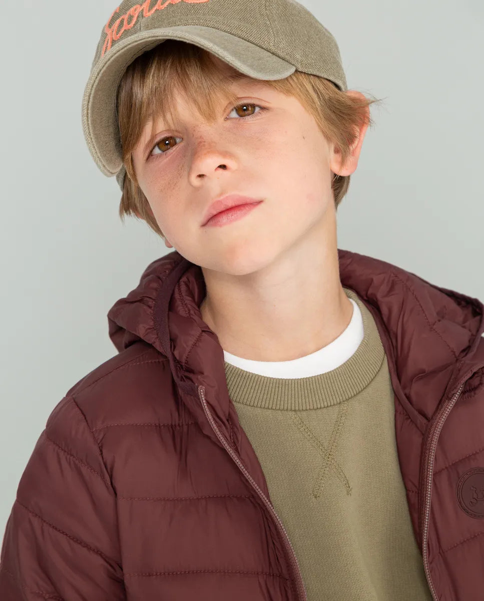 Chaqueta acolchada niño burdeos