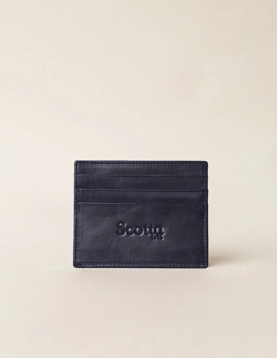 Tarjetero de piel marino