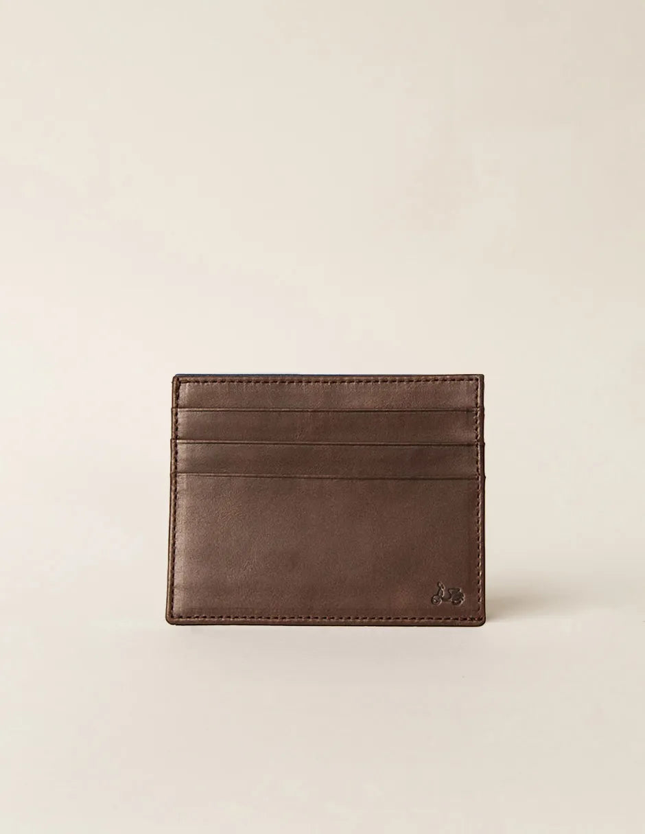 Tarjetero piel marrón