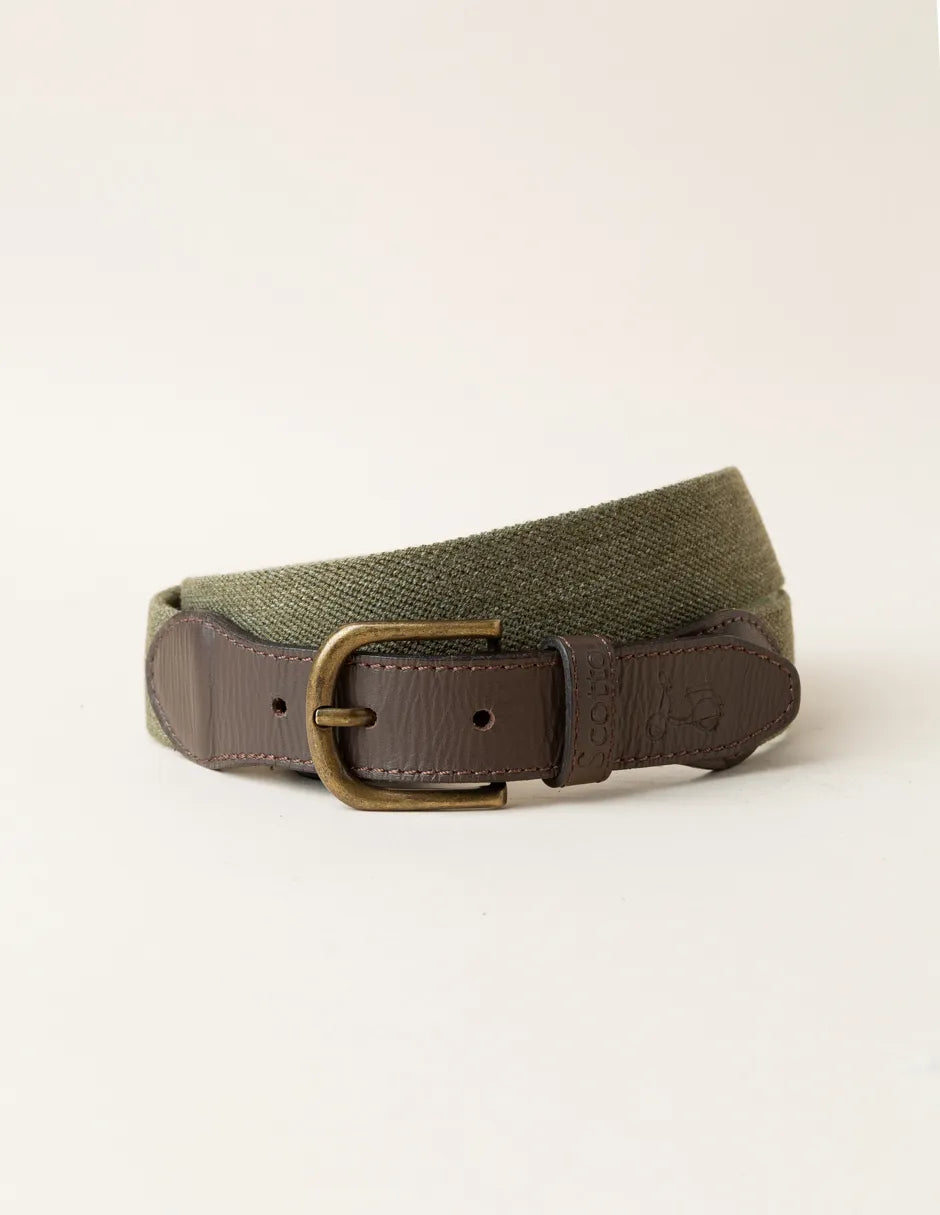 Cinturón elástico desgastado khaki