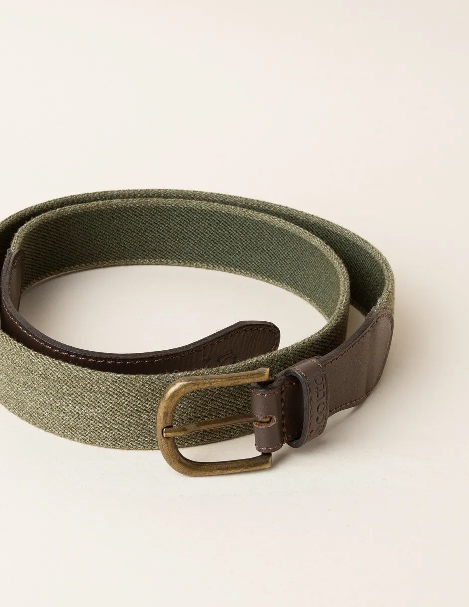Cinturón elástico desgastado khaki
