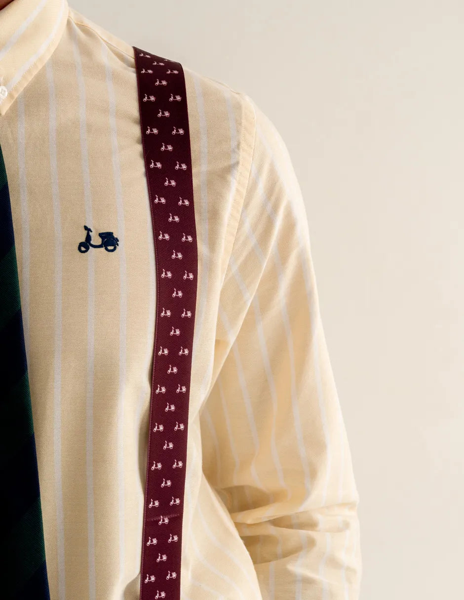 Tirantes de vestir burdeos con logo