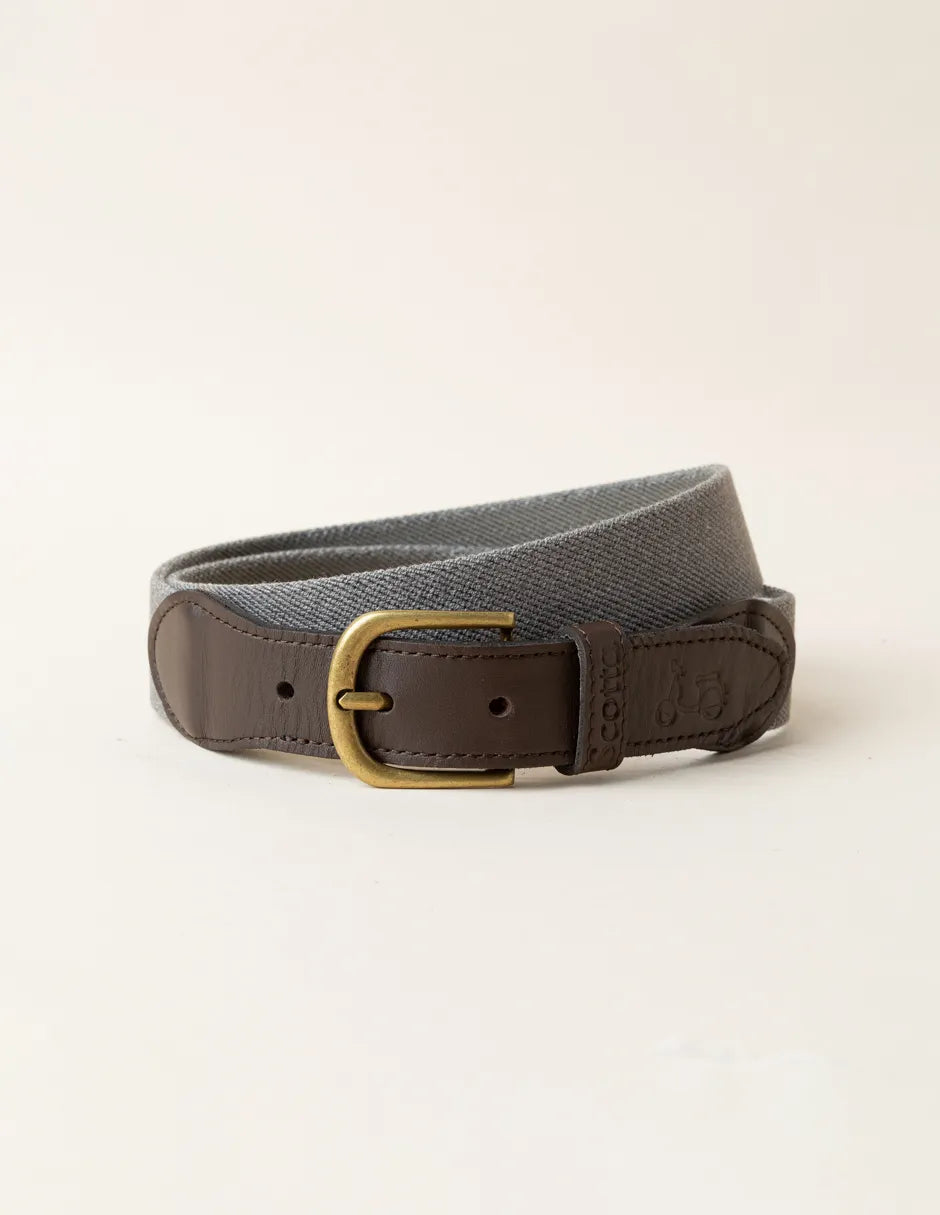 Cinturón hombre gris elástico