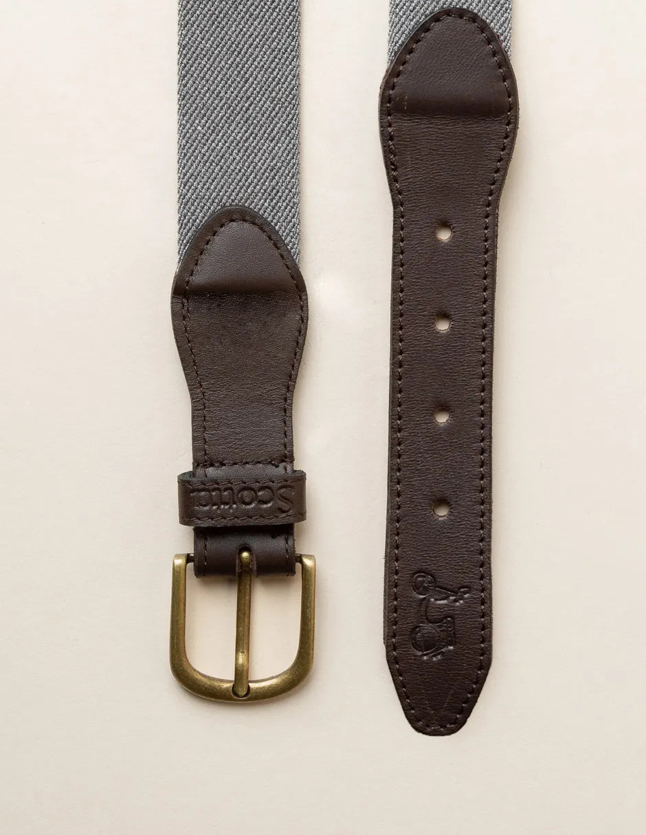 Cinturón hombre gris elástico