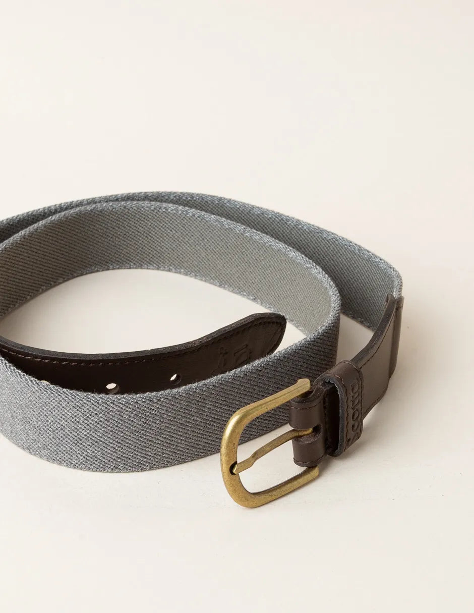 Cinturón hombre gris elástico