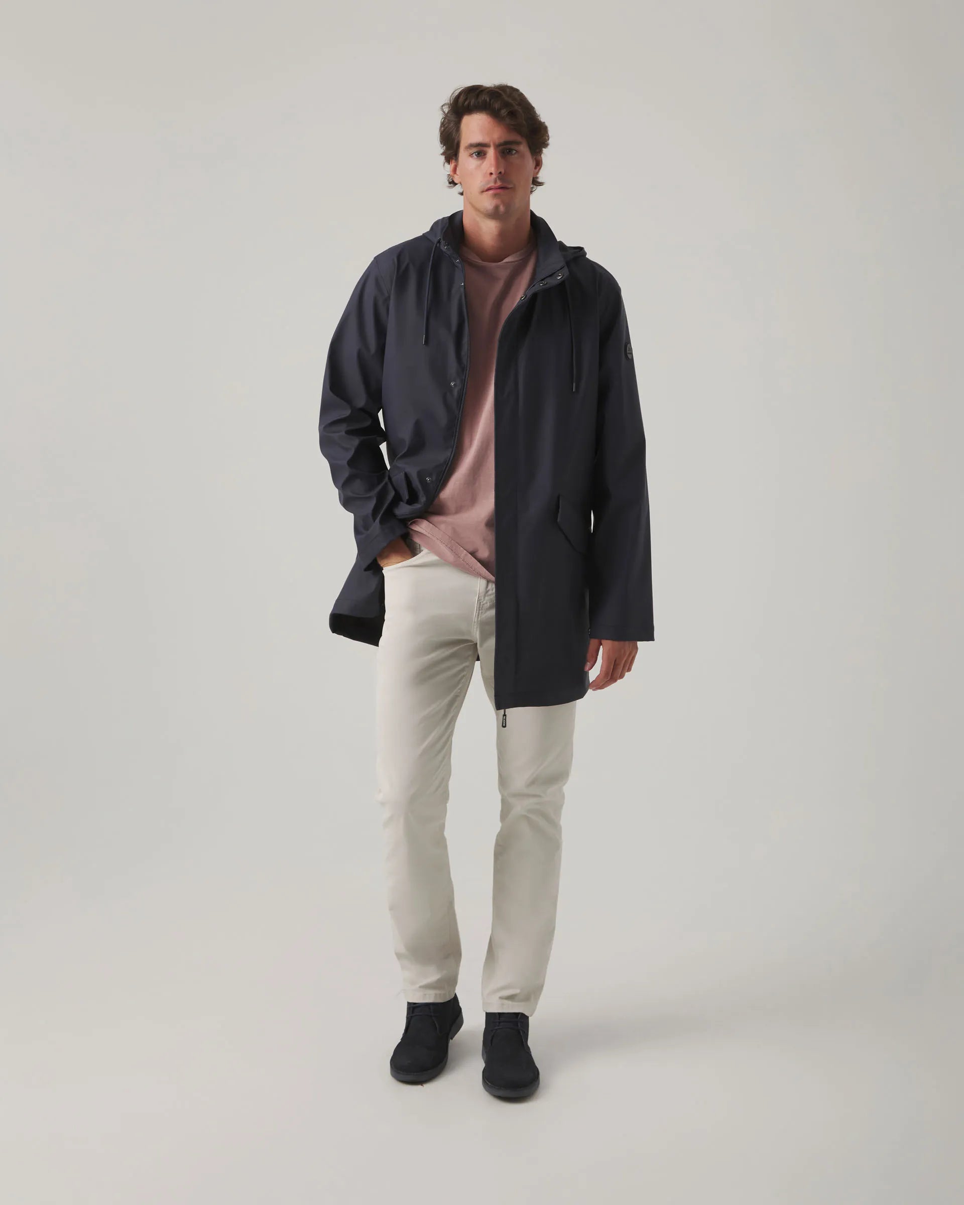 Chubasquero de hombre azul marino