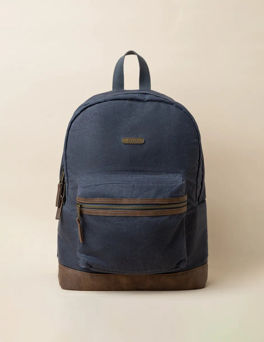 Mochila de tela azul marino