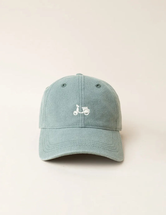 Gorra efecto lavado en verde océano
