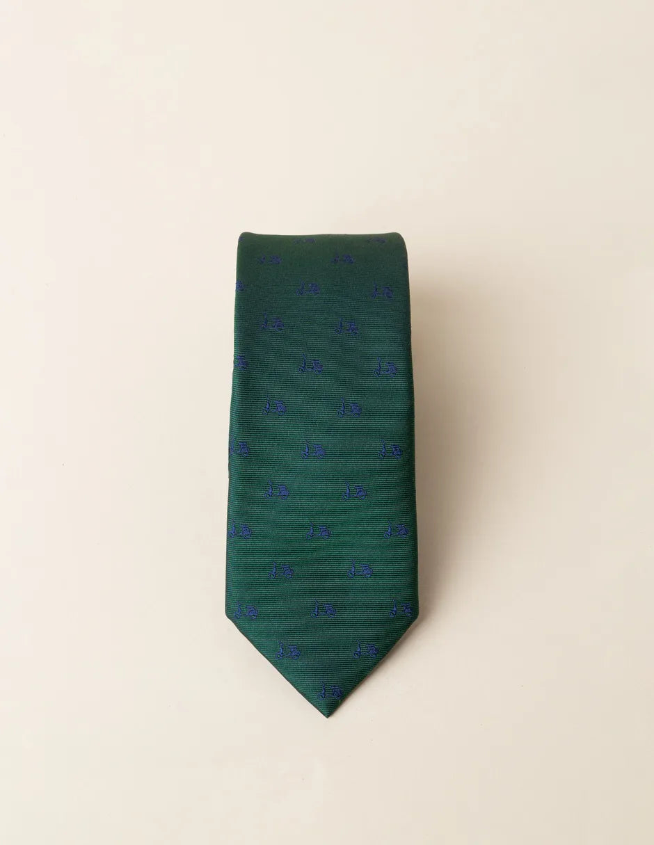 Corbata seda verde motos