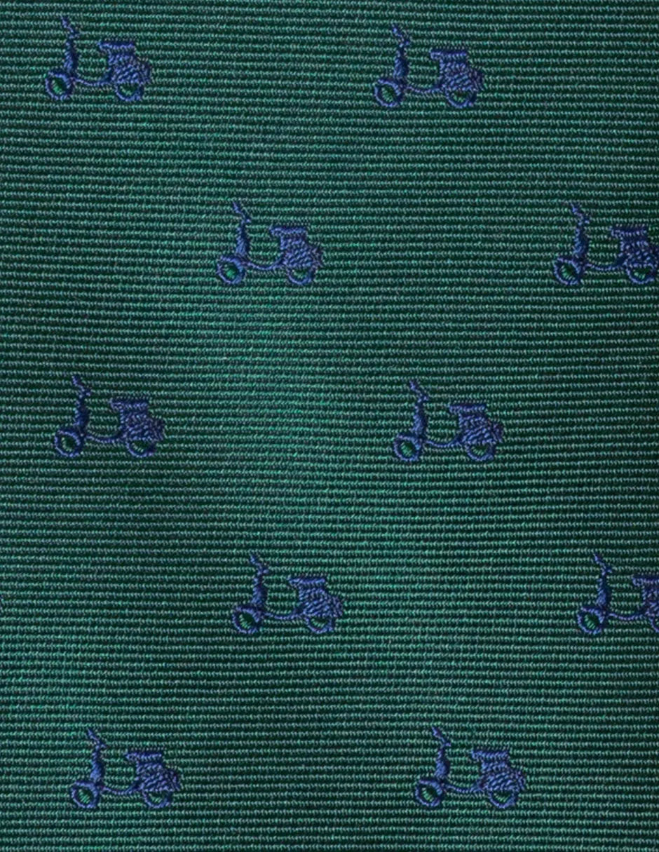 Corbata seda verde motos