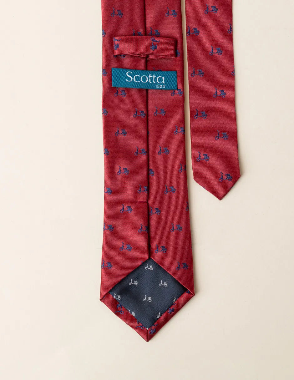 Corbata seda granate logos