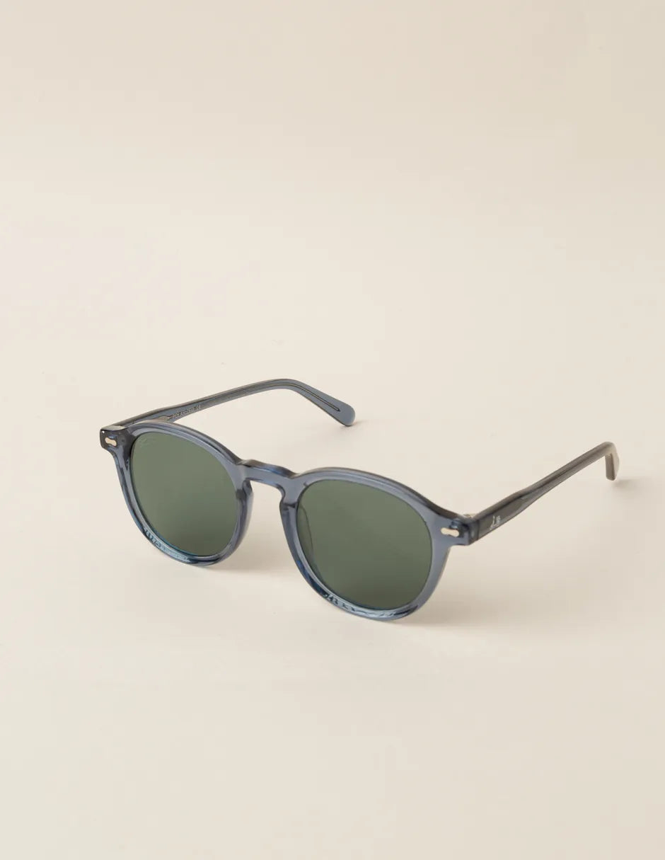 Gafas de sol azul redonda