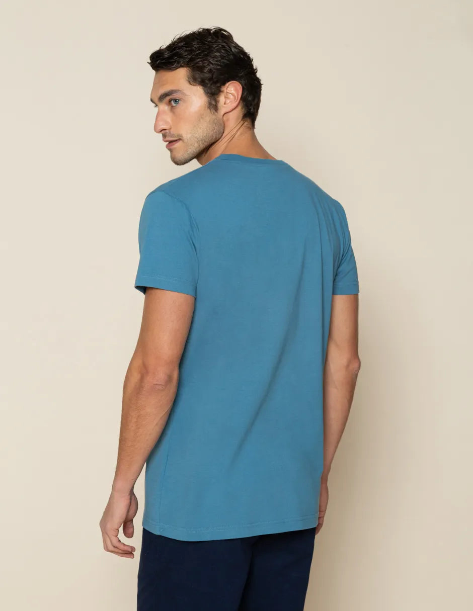 Camiseta logo frontal azul