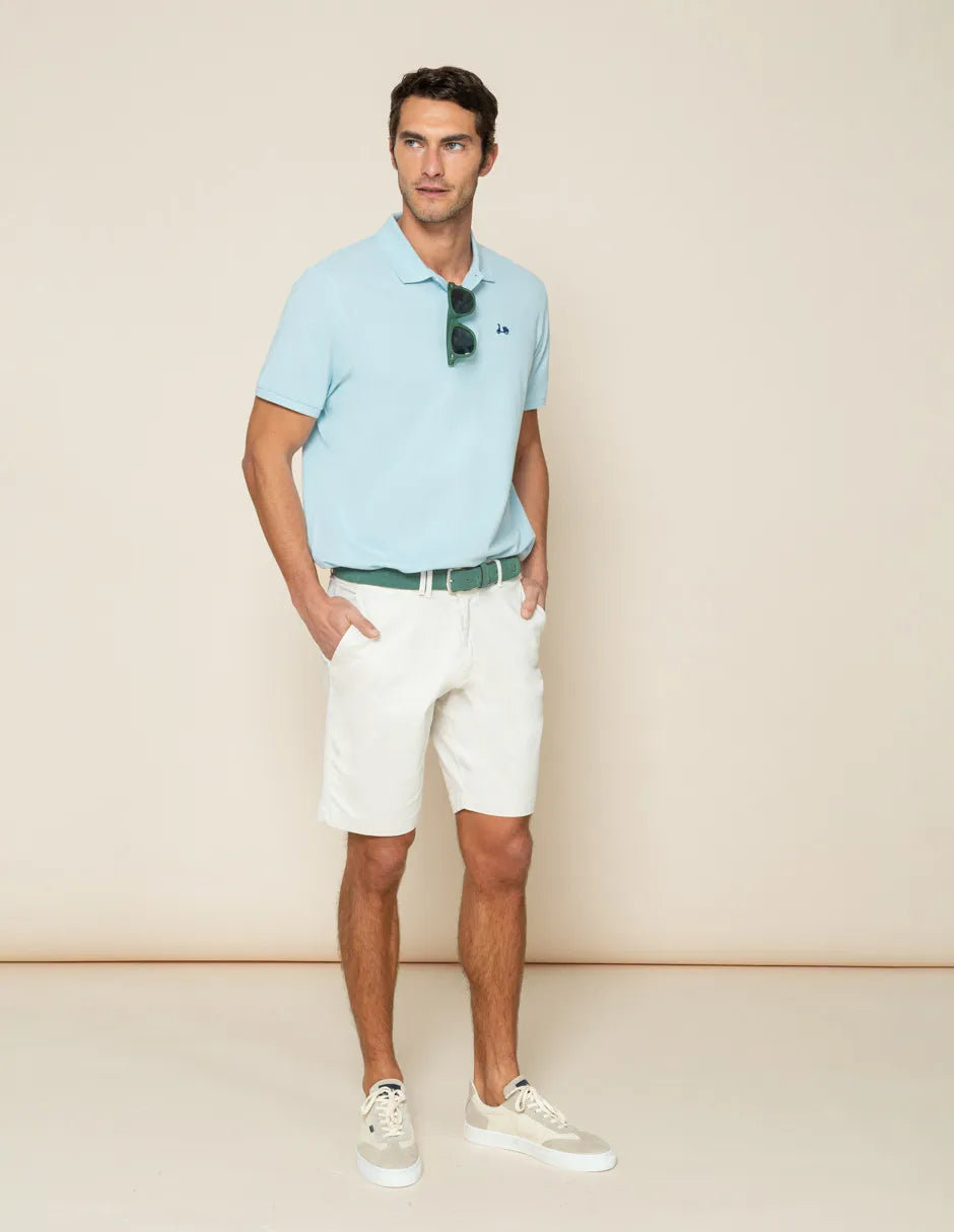 Polo hombre azul claro con logo