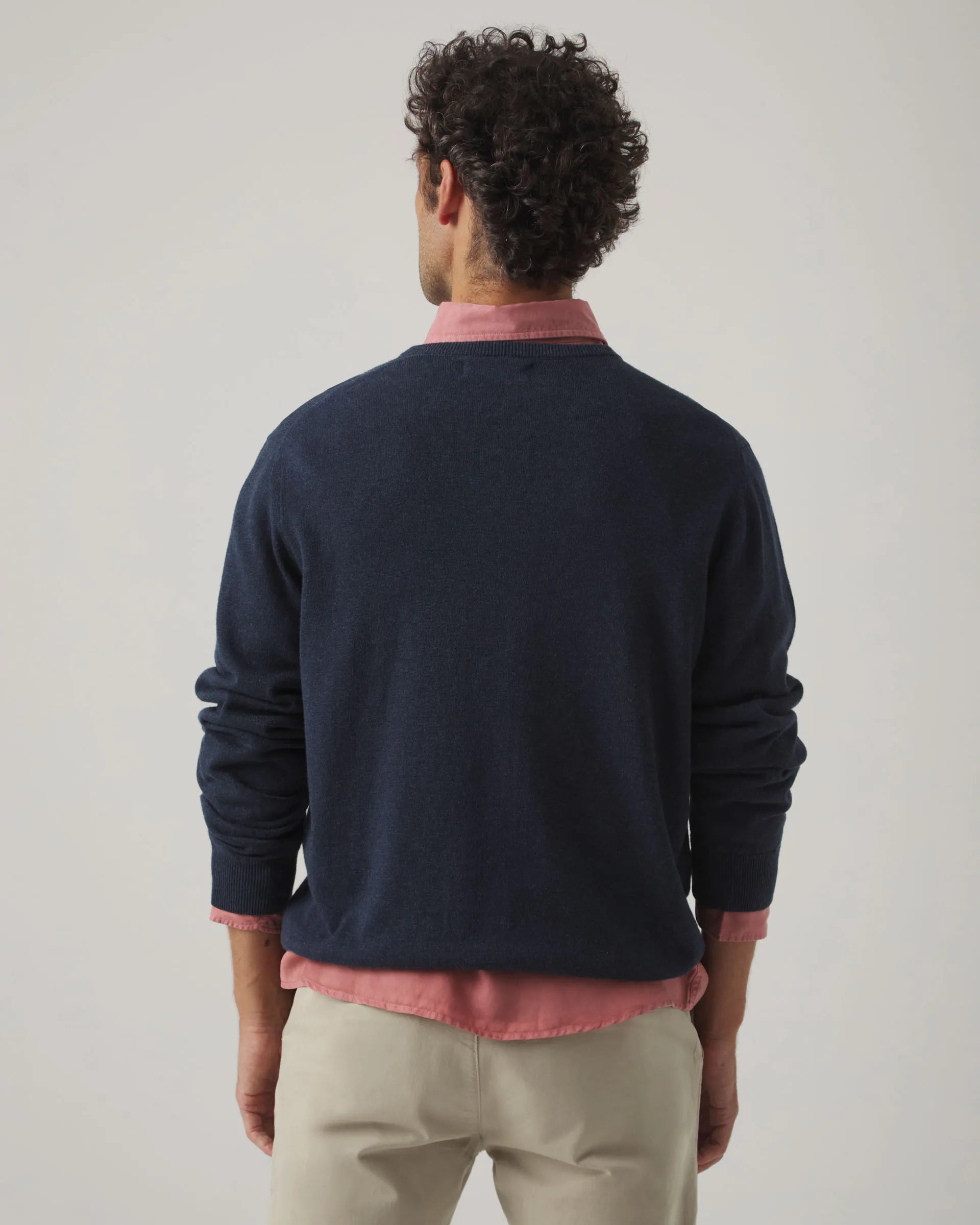 Jersey cuello pico marino