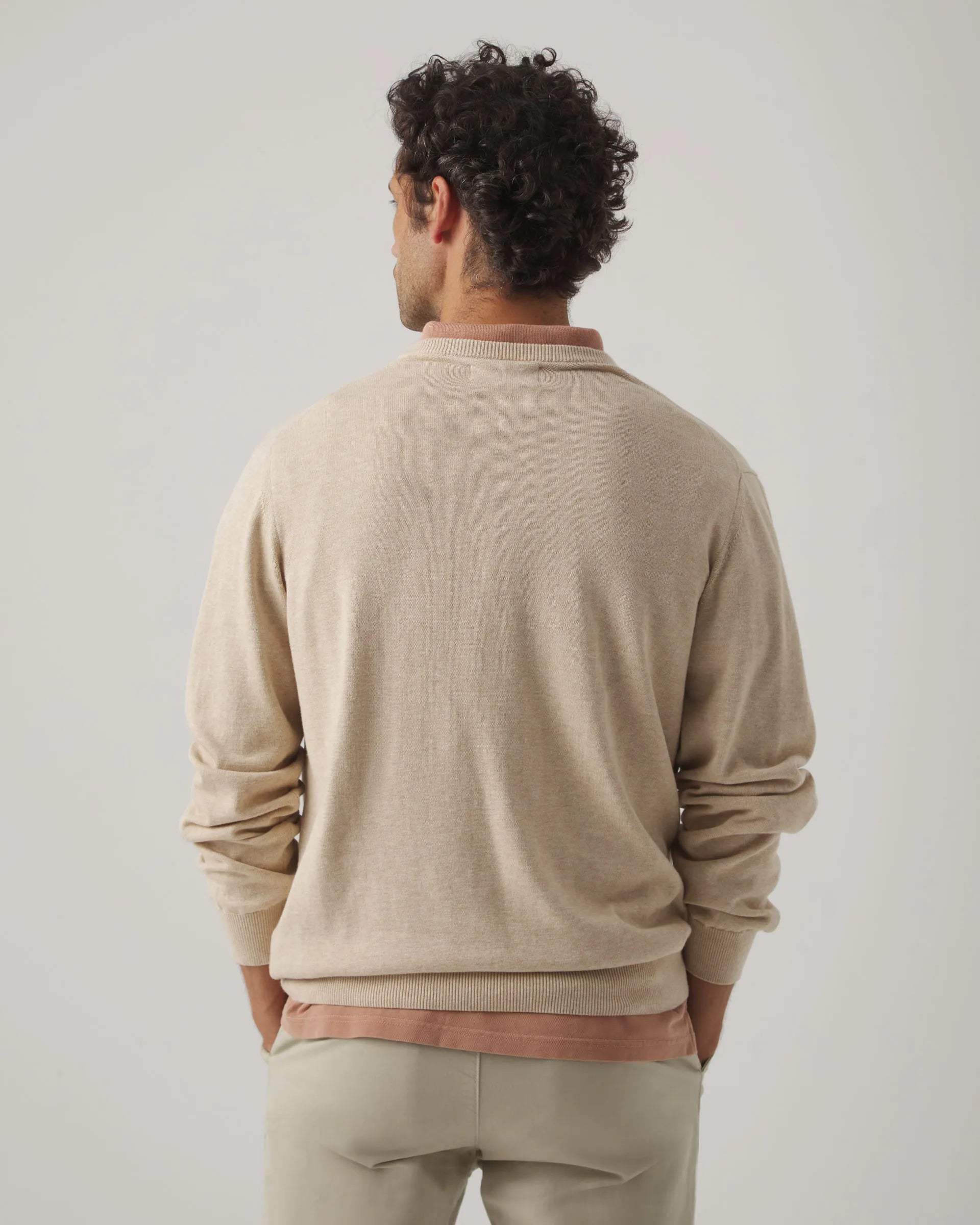 Jersey de pico beige con logo