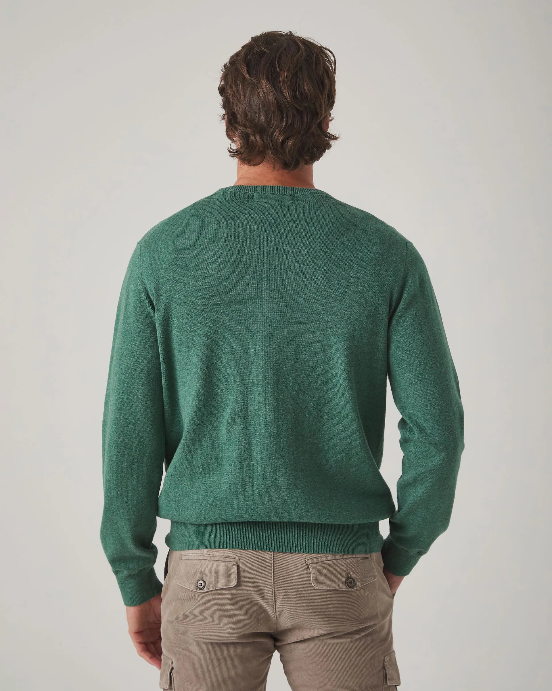 Jersey hombre cuello redondo verde