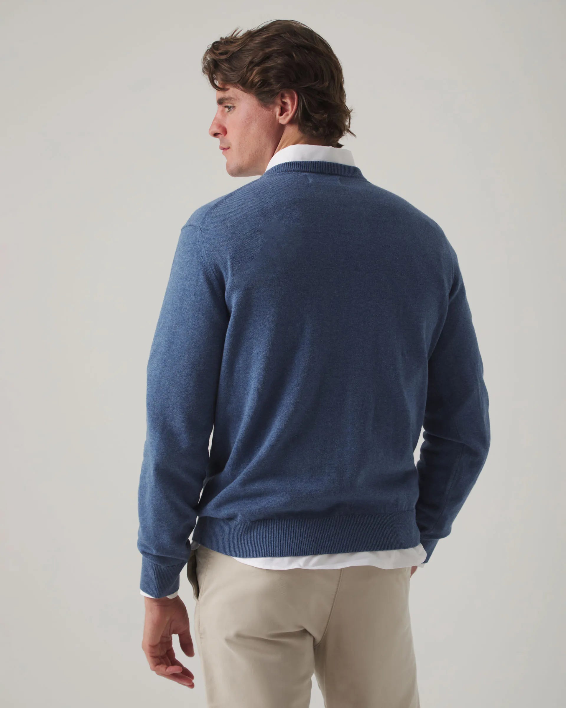 Jersey hombre cuello redondo azul