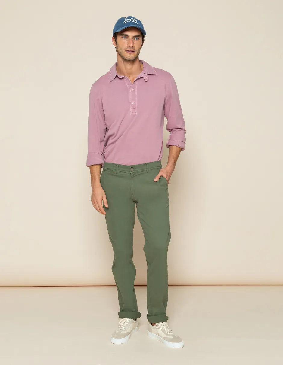 Chino verde khaki de hombre