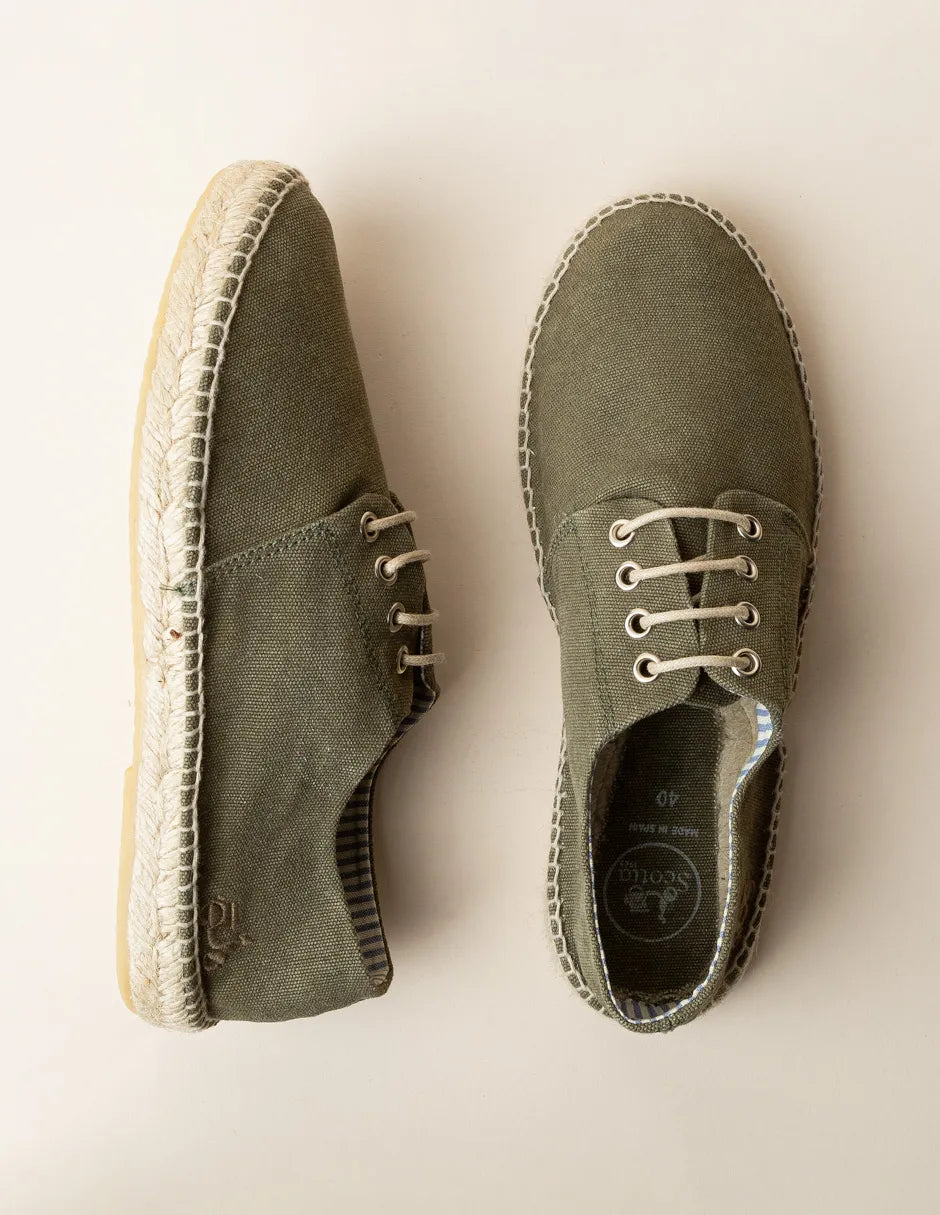 Alpargata de cordones verde khaki