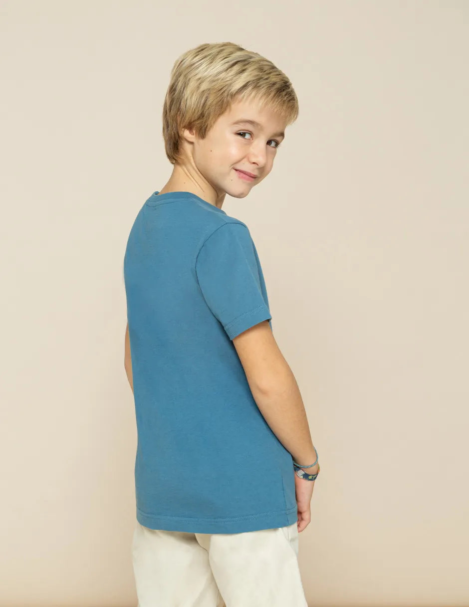 Camiseta niño logo frontal azul