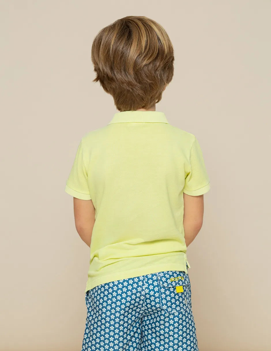 Polo de manga corta amarillo de niño