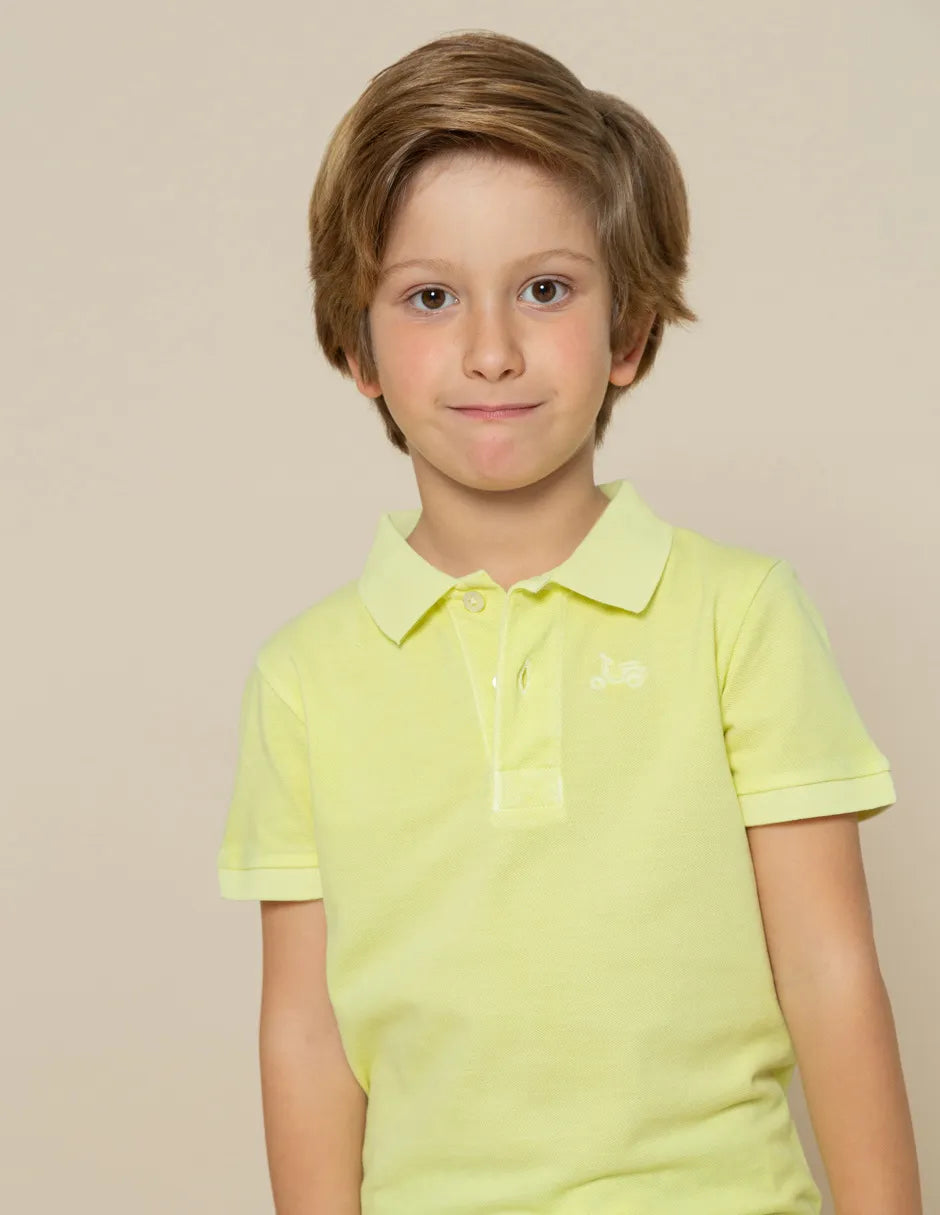 Polo de manga corta amarillo de niño