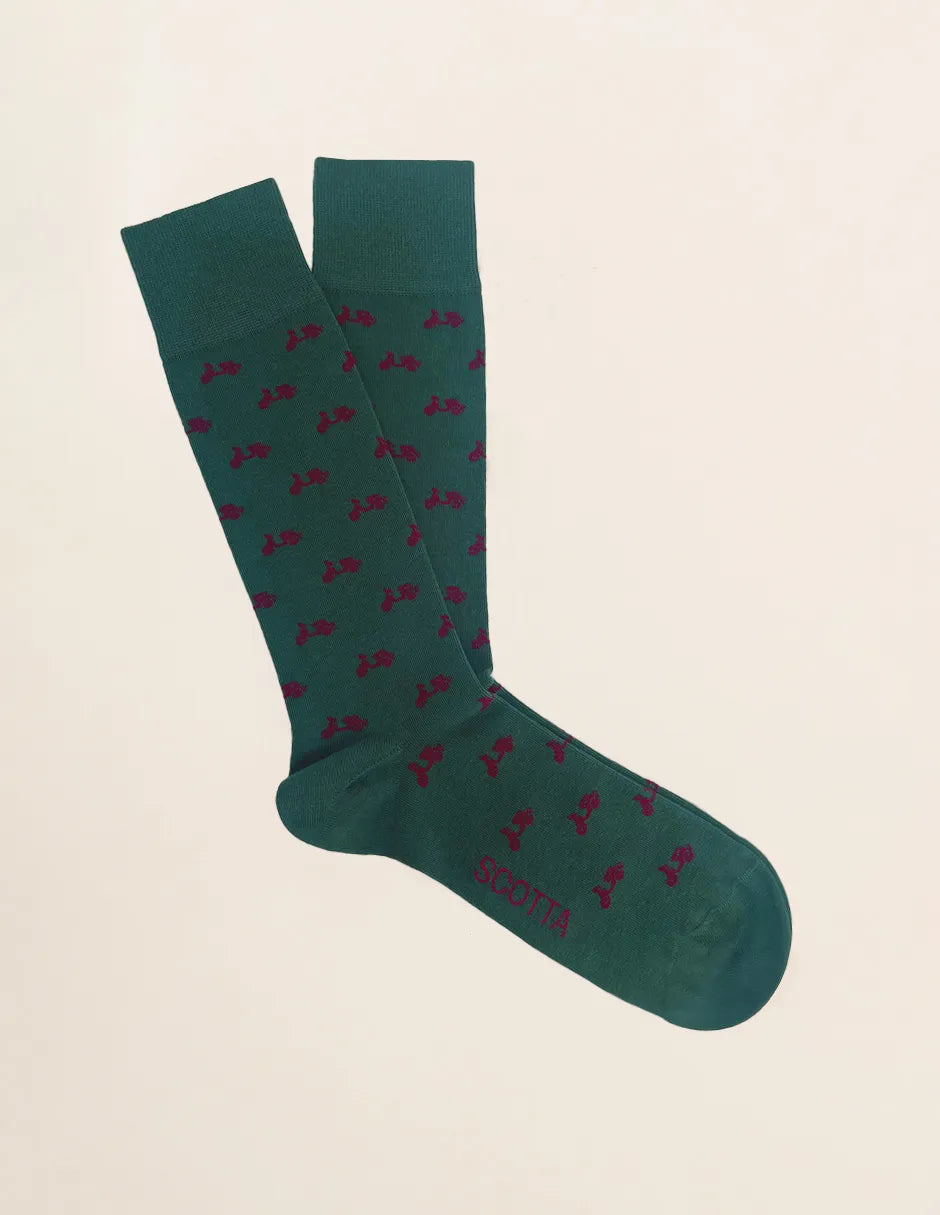 Calcetines verdes con logos