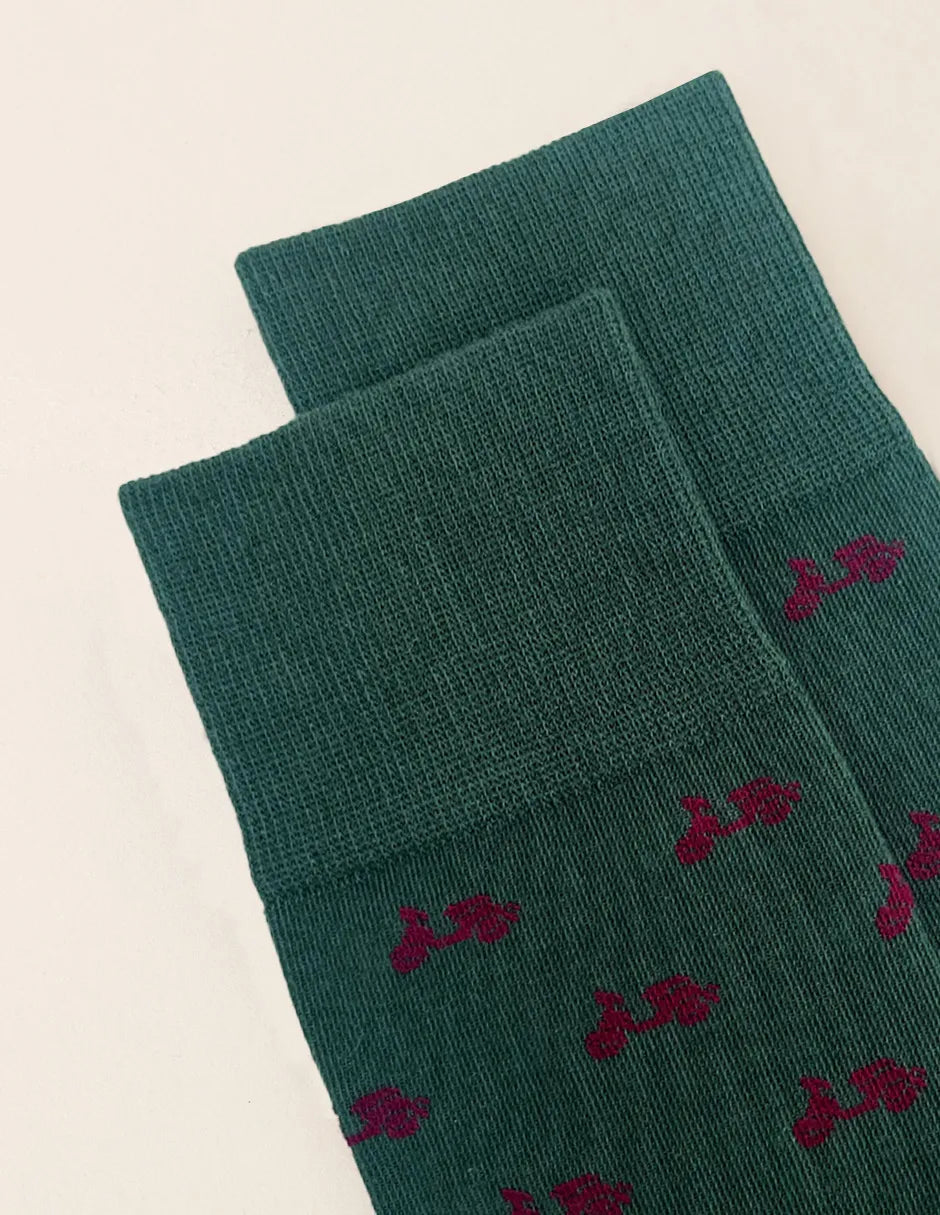 Calcetines verdes con logos