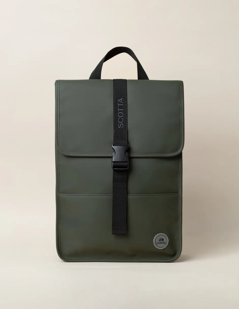 Mochila verde khaki con logo