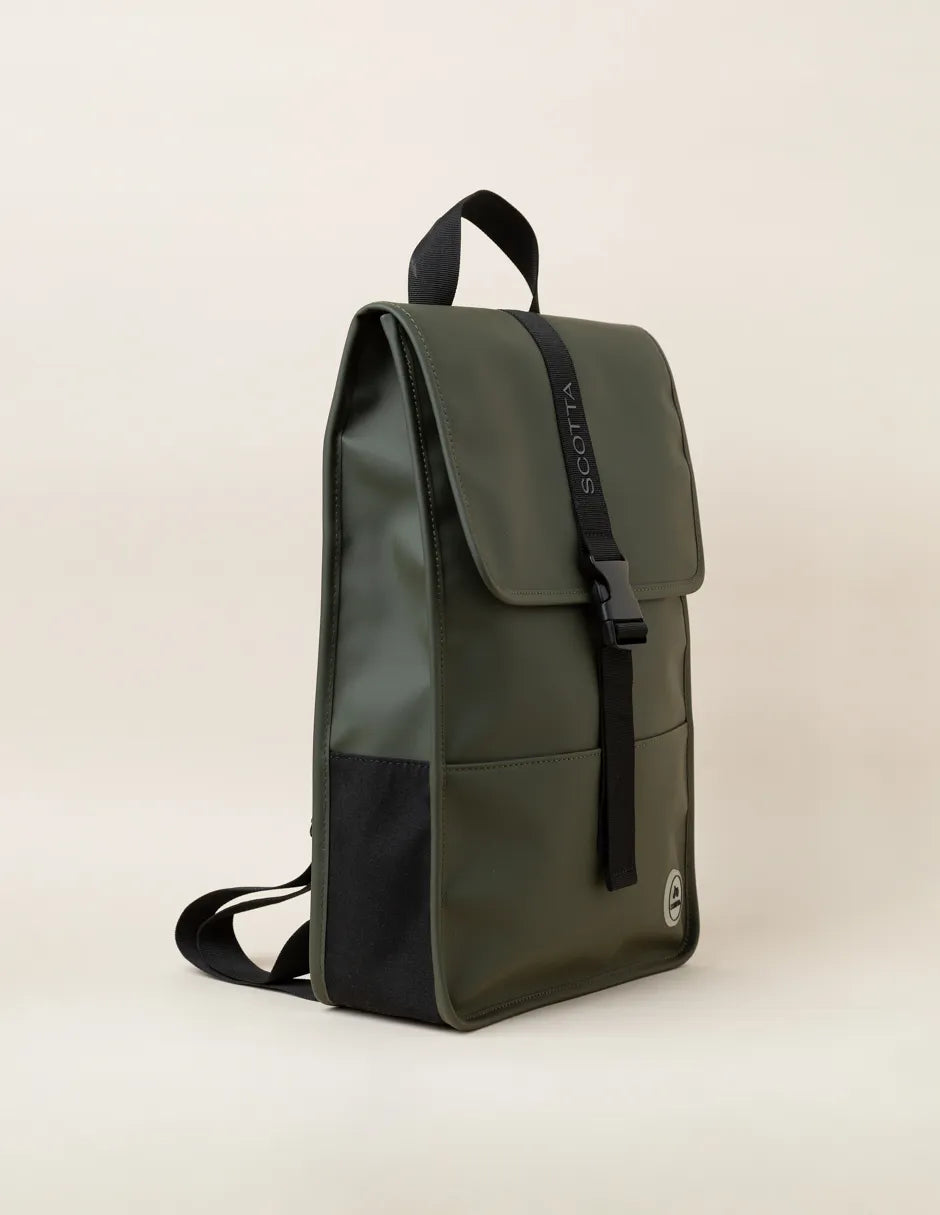 Mochila verde khaki con logo