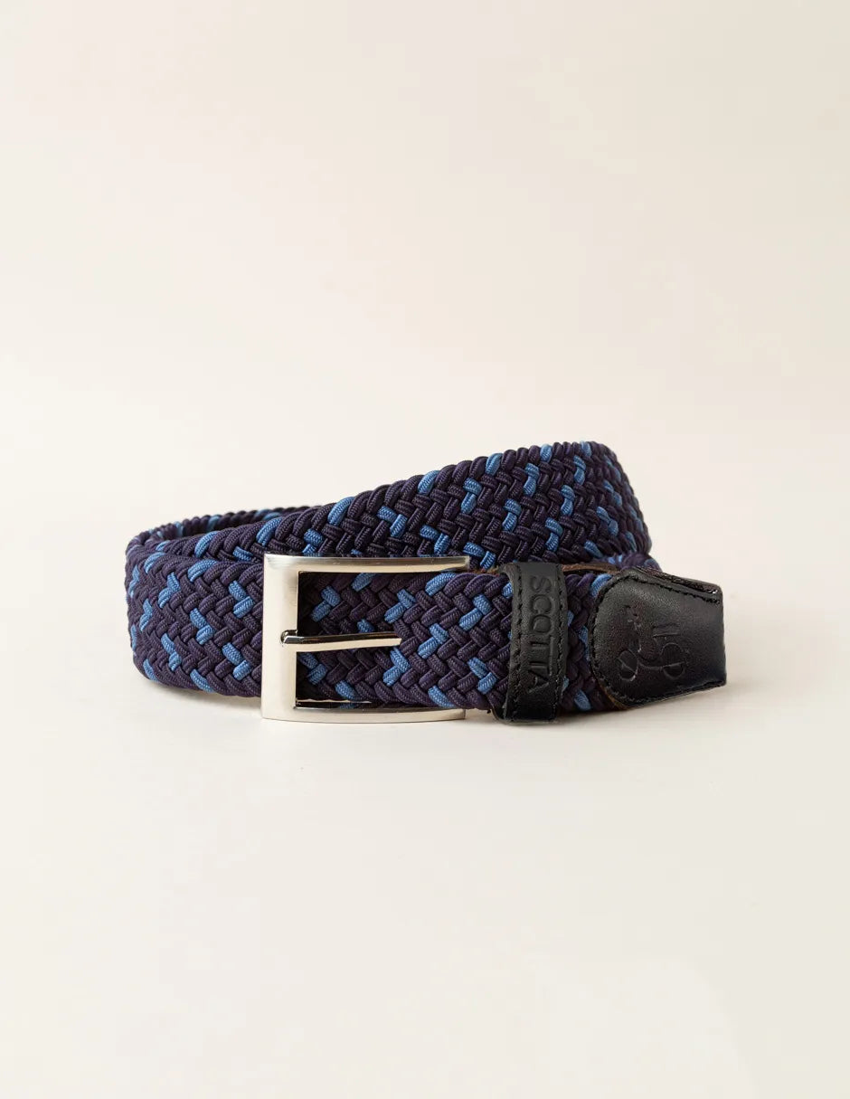 Cinturón trenzado azul marino