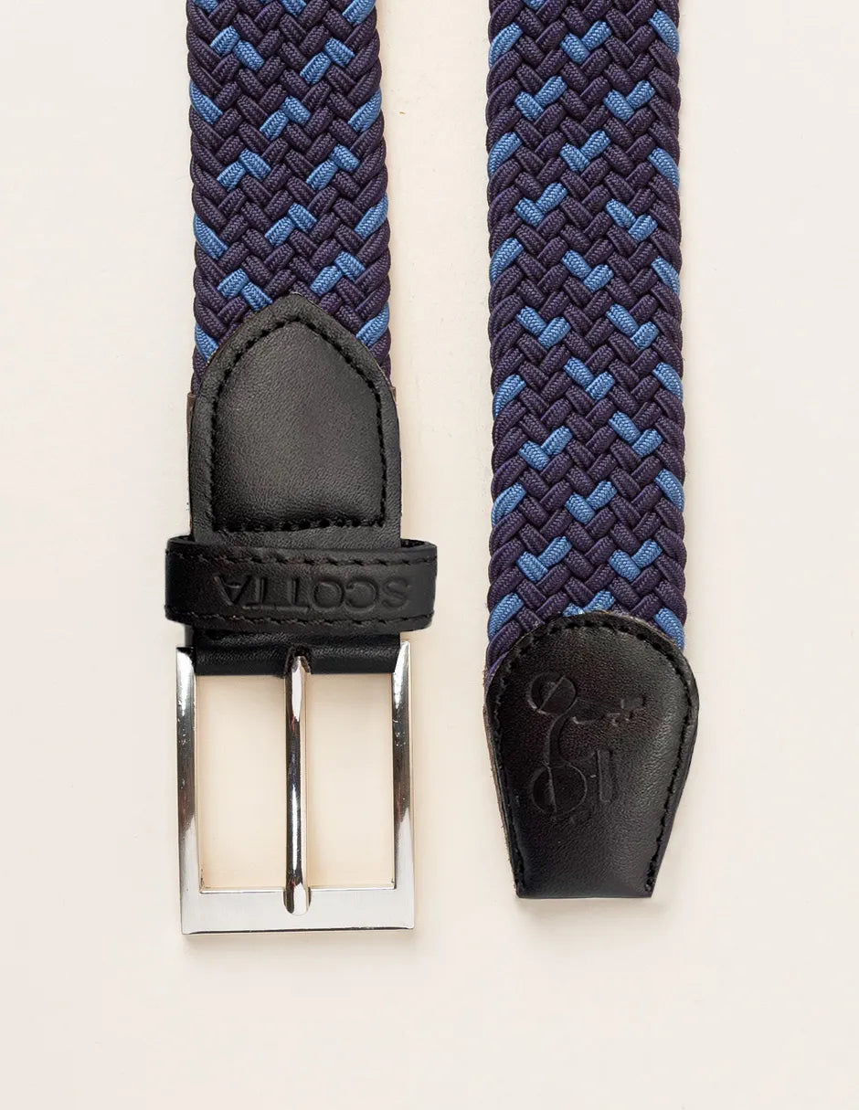 Cinturón trenzado azul marino