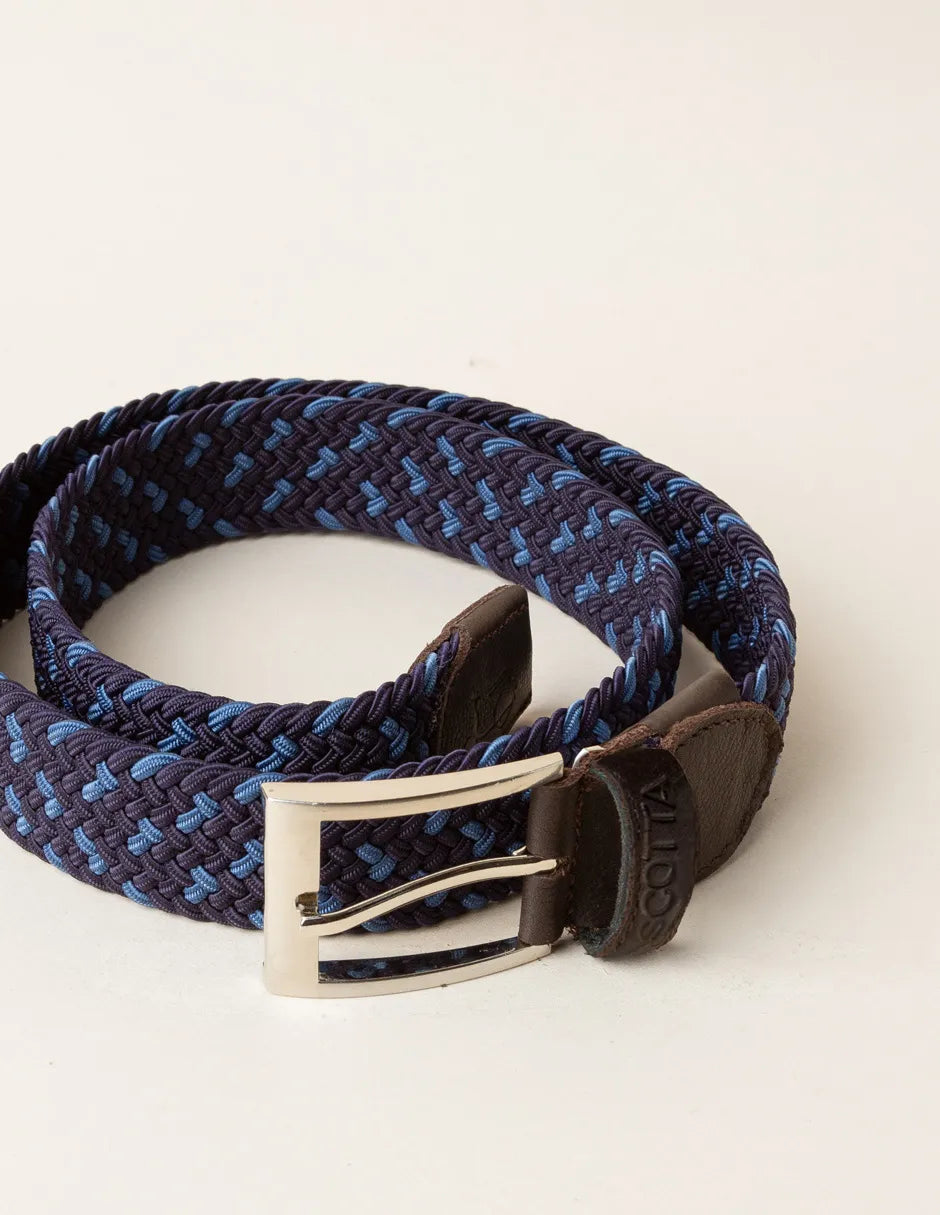 Cinturón trenzado azul marino