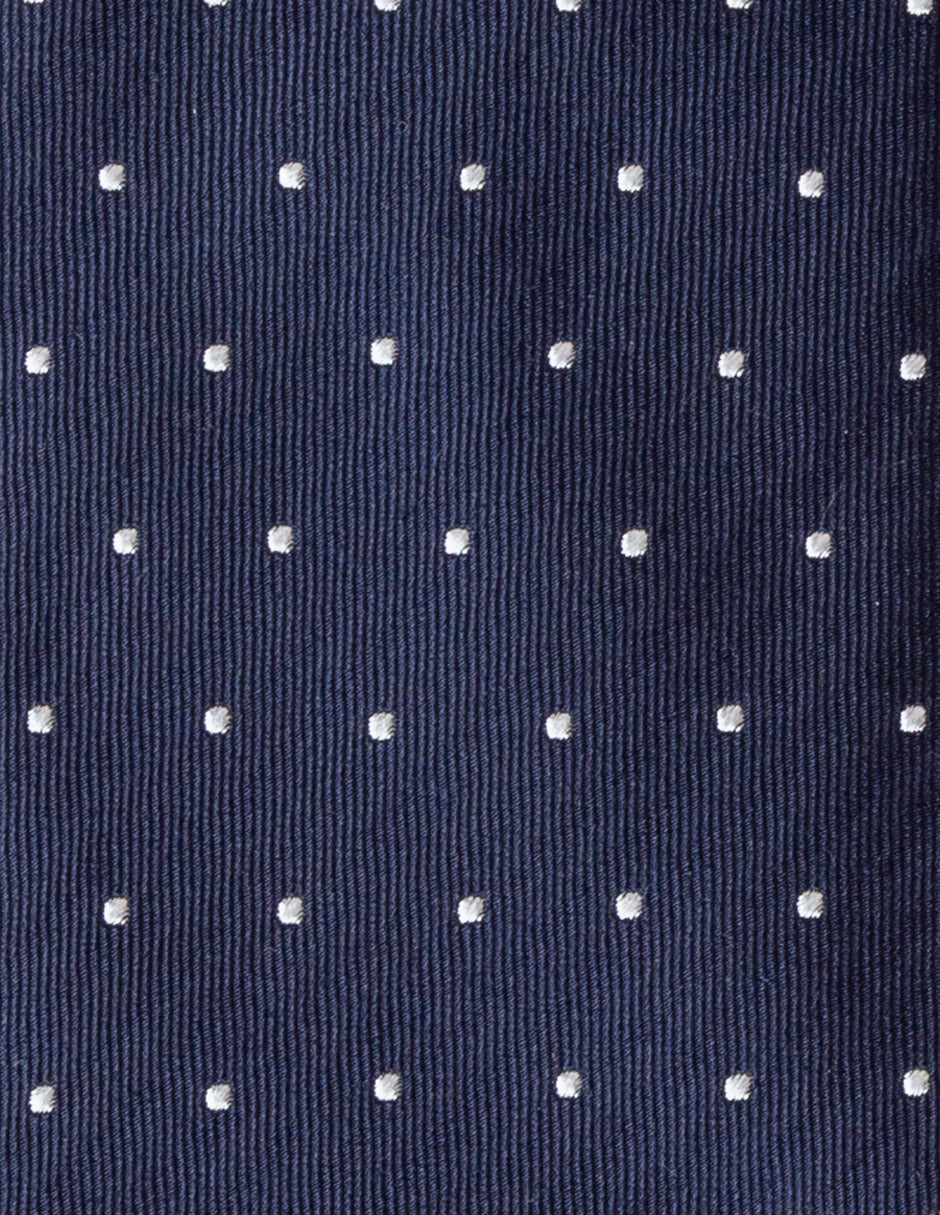 Corbata seda lunares marino