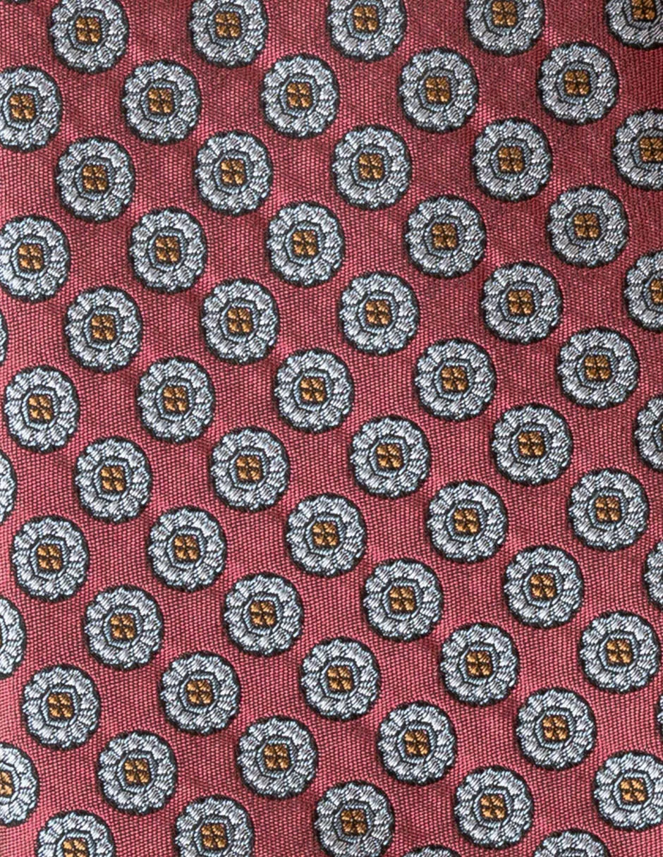 Corbata de seda de flores burdeos
