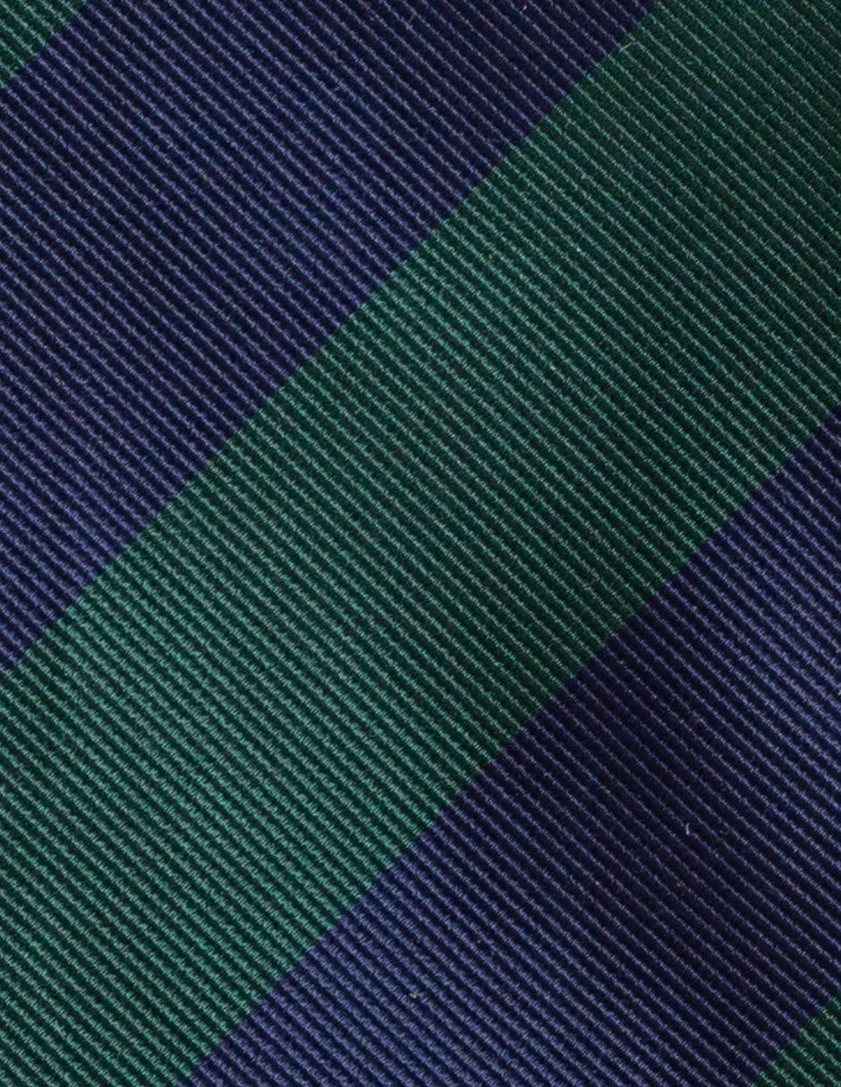 Corbata a rayas marino y verde