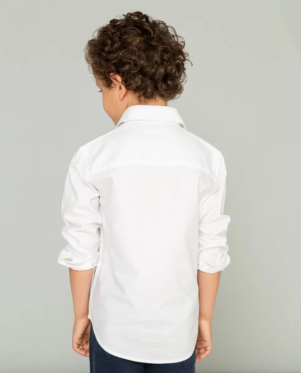 Camisa de niño polera blanca