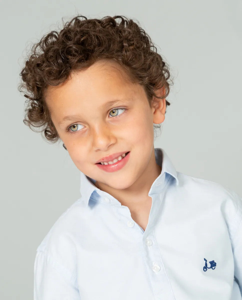 Camisa de niño polera azul