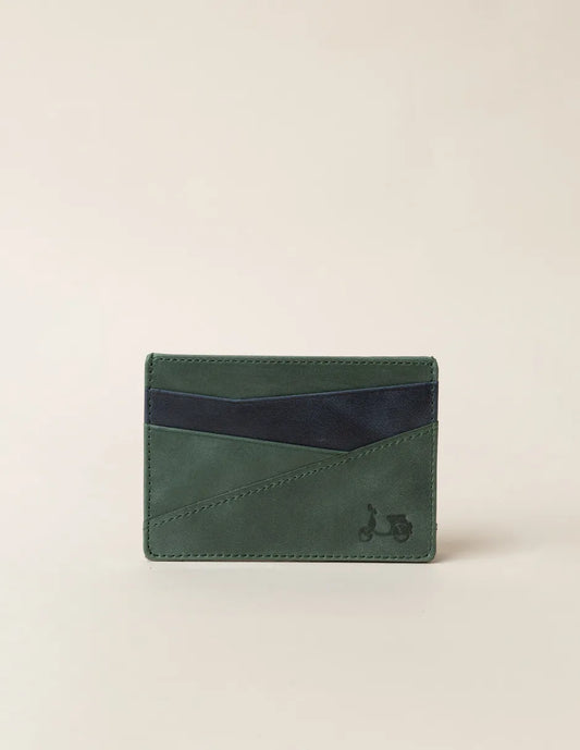 Tarjetero piel verde